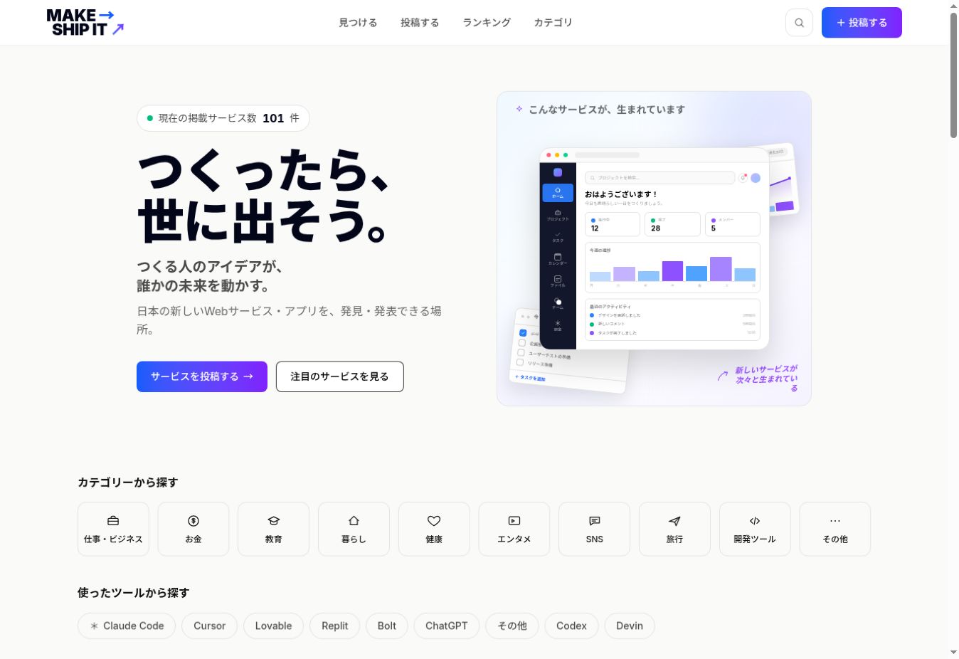 MAKE SHIP ITのトップ画面